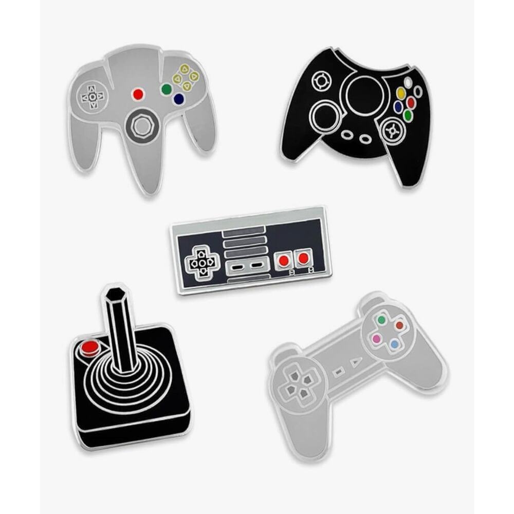 PinMart's Retro Video Gaming Controller Enamel Lapel Pin Set